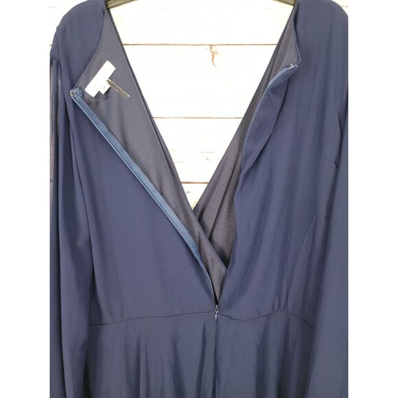 Chicsoul Long Sleeve Navy Blue Ruffle Hem Layered Dress Size 1X - Picture 7 of 8